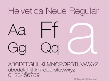 HelveticaNeue-Thin 001.001 Font Sample