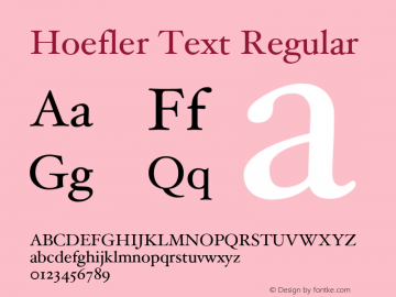 Hoefler Text Version 2.01图片样张