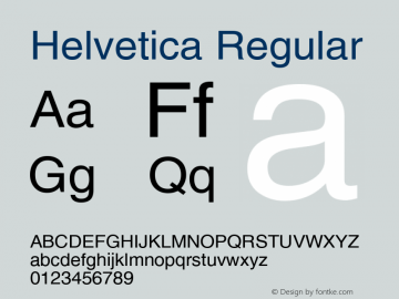 Helvetica Version 2.02 Font Sample