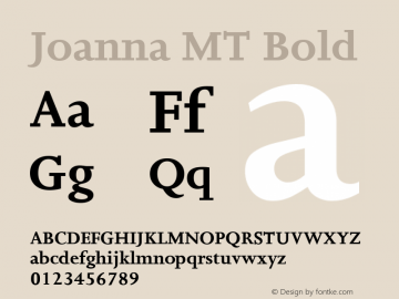 Joanna MT Bold Version 2.02图片样张