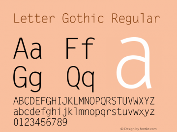 Letter Gothic Version 2.02图片样张
