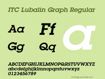 LubalinGraph-DemiOblique 001.002 Font Sample