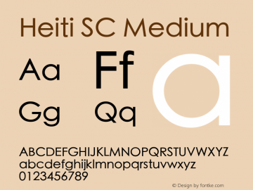 Heiti SC Medium Version 1.00 March 16, 2015, initial release Font Sample