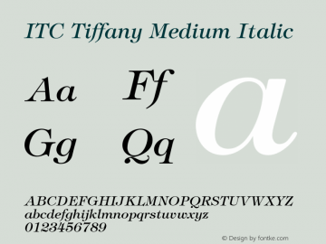 Tiffany-Italic 001.001 Font Sample