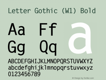 Letter Gothic (W1) Bold 19: 93779图片样张