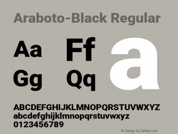 Araboto Black Version 1.00;April 17, 2020;FontCreator 13.0.0.2627 32-bit;com.myfonts.easy.farahatdesign.araboto.black.wfkit2.version.5x1A图片样张