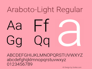 Araboto Light Version 1.00;April 17, 2020;FontCreator 13.0.0.2627 32-bit;com.myfonts.easy.farahatdesign.araboto.light.wfkit2.version.5x1w图片样张