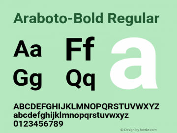 Araboto Bold Version 1.00;April 17, 2020;FontCreator 13.0.0.2627 32-bit;com.myfonts.easy.farahatdesign.araboto.bold.wfkit2.version.5x1z Font Sample