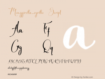 Monggirella_cyrillic Script Version 1.000;PS 001.000;hotconv 1.0.88;makeotf.lib2.5.64775图片样张