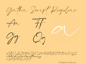 Gatha Script Version 1.000 Font Sample
