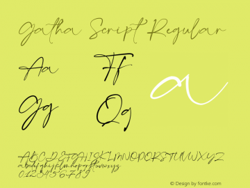 GathaScript Version 1.000 Font Sample