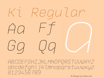 Ki W05 Thin Italic Version 1.00 Font Sample