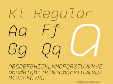 Ki W03 Extra Light Italic Version 1.00 Font Sample