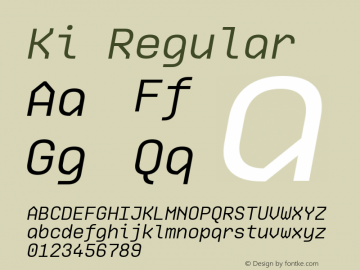 Ki W05 Italic Version 1.00 Font Sample