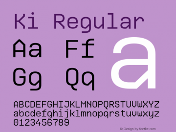 Ki W03 Regular Version 1.00 Font Sample