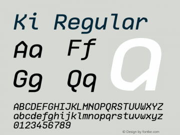 Ki W03 Medium Italic Version 1.00 Font Sample