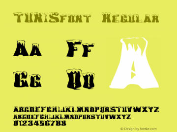 TUNISfont Regular Altsys Fontographer 3.5  4/4/01图片样张