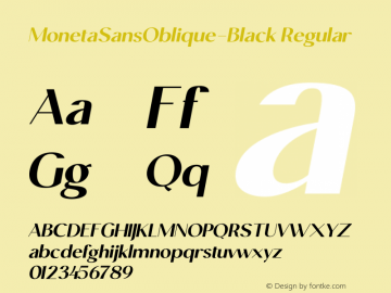 Moneta Sans Oblique W05 Black Version 1.00图片样张