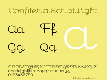 Confiteria Script Light Version 1.000 Font Sample