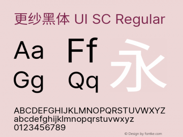 更纱黑体 UI SC  Font Sample