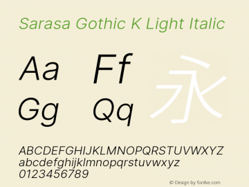 Sarasa Gothic K Light Italic Version 0.12.8; ttfautohint (v1.8.3)图片样张