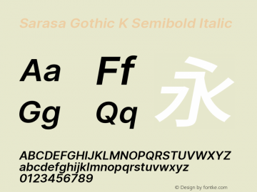Sarasa Gothic K Semibold Italic Version 0.12.8; ttfautohint (v1.8.3)图片样张