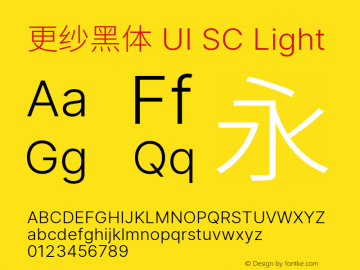 更纱黑体 UI SC Light  Font Sample