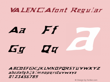 VALENCIAfont Regular Altsys Fontographer 3.5  4/4/01图片样张