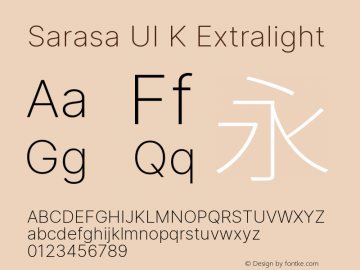 Sarasa UI K Extralight Version 0.12.8; ttfautohint (v1.8.3) Font Sample