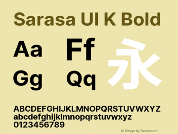 Sarasa UI K Bold Version 0.12.8; ttfautohint (v1.8.3) Font Sample