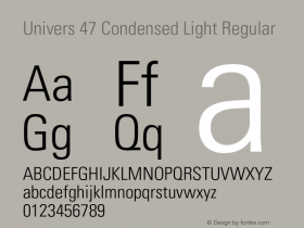 Univers-CondensedLight 001.000 Font Sample