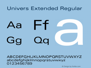 Univers Extended 19: 13547: 1998 Font Sample