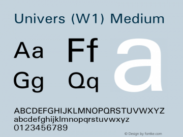 Univers (W1) Medium 19: 94021图片样张