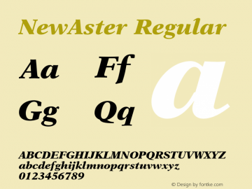 NewAster-BlackItalic 001.000 Font Sample