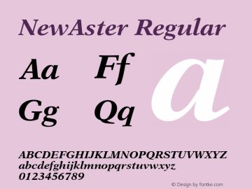 NewAster-BoldItalic 001.000 Font Sample