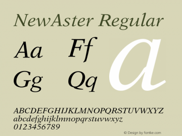 NewAster-Italic 001.000 Font Sample
