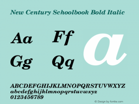 New Century Schoolbook Bold Italic Version 2.02图片样张