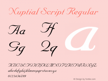 NuptialScript 001.001 Font Sample