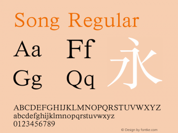 Song Regular 3.5d2e1 Font Sample