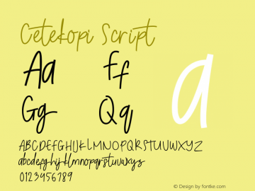 Cetekopi Script Version 1.005;Fontself Maker 3.5.1图片样张