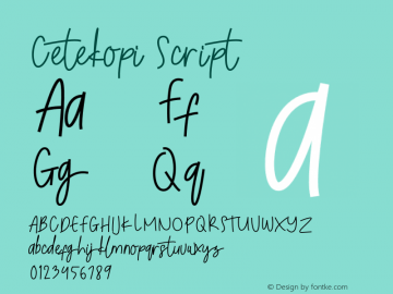 Cetekopi Script Version 1.005;Fontself Maker 3.5.1 Font Sample