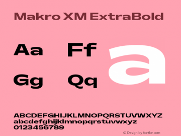 MakroXM-ExtraBold Version 2.000 | w-rip DC20190525 Font Sample