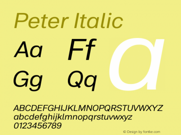 Peter Italic Version 1.003图片样张