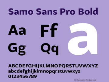 SamoSansPro-Bold Version 1.000 2010 initial release Font Sample