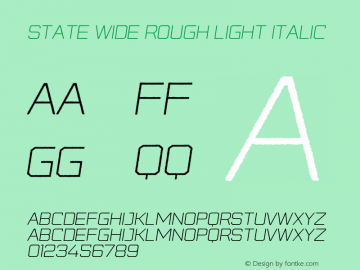 StateWideRough-LightItalic Version 1.009 | wf-rip DC20180725 Font Sample