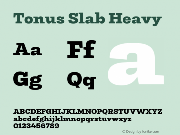TonusSlab-Heavy 1.000 Font Sample