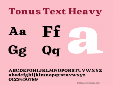 TonusText-Heavy 1.000 Font Sample