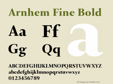 ArnhemFine-Bold Version 1.003; build 0001 Font Sample