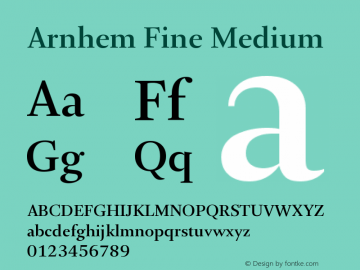 ArnhemFine-Medium Version 1.003; build 0001 Font Sample