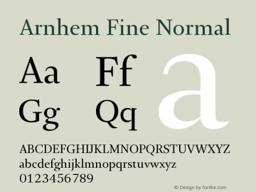 ArnhemFine-Normal Version 1.003; build 0001 Font Sample